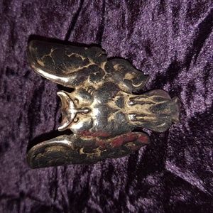 Rare Silver Plate Owl Cuff Bracelet
